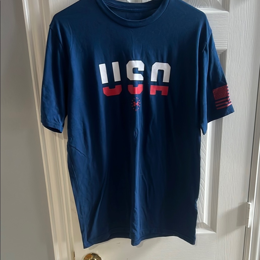 Under Armour Blue Short Sleeve Tee USA Graphic